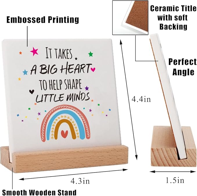 Teacher Appreciation Gifts for Christmas, Graduation Birthday Teacher's Day Gifts for Teacher Mentor Coach- It takes a big heart to shape little minds