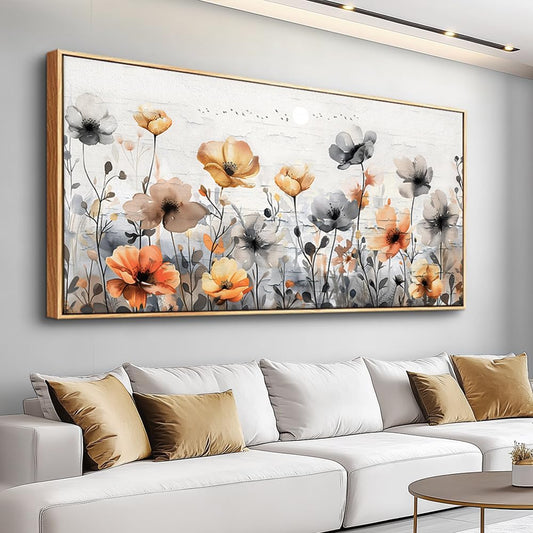 ZUITINGHUA Wood Framed Canvas Wall Art For Living Room Wall Decor For Bedroom Office Wall Decorations Flowers Landscape Paintings Farmhouse Pictures Artwork Room Aesthetic Home Decor 20x40 In