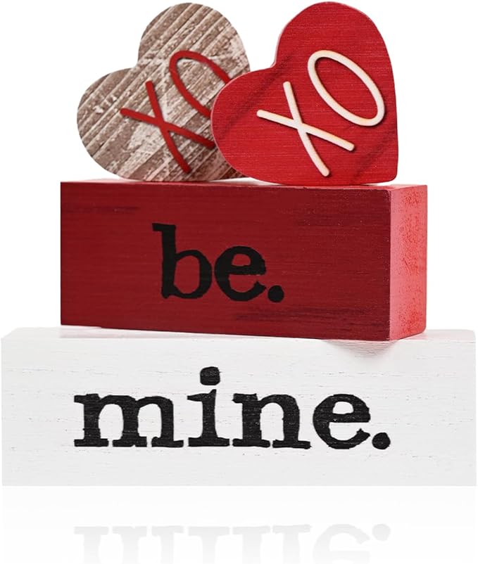 Smile Valentines Day Wooden Decoration, XOXO Be Mine Valentine's Day Tabletop Sign, Galentines Day Gift