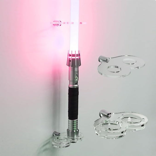 lightsaber vertical wall mount.lightsaber wall mount holder.Applicable to most lightsabers.(Transparent 2 holes)