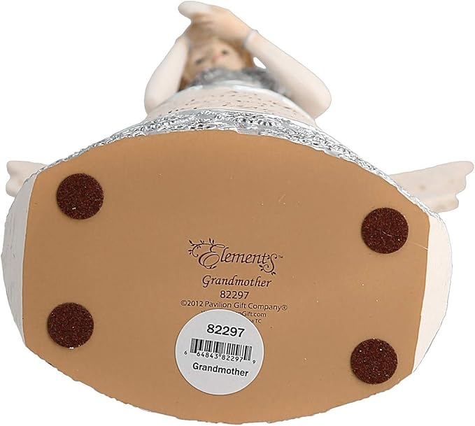 Pavilion - Elements Grandmother Angel Figurine - 8-Inch, Holding Heart, Inscription a Grandmother's Love Warms The Heart