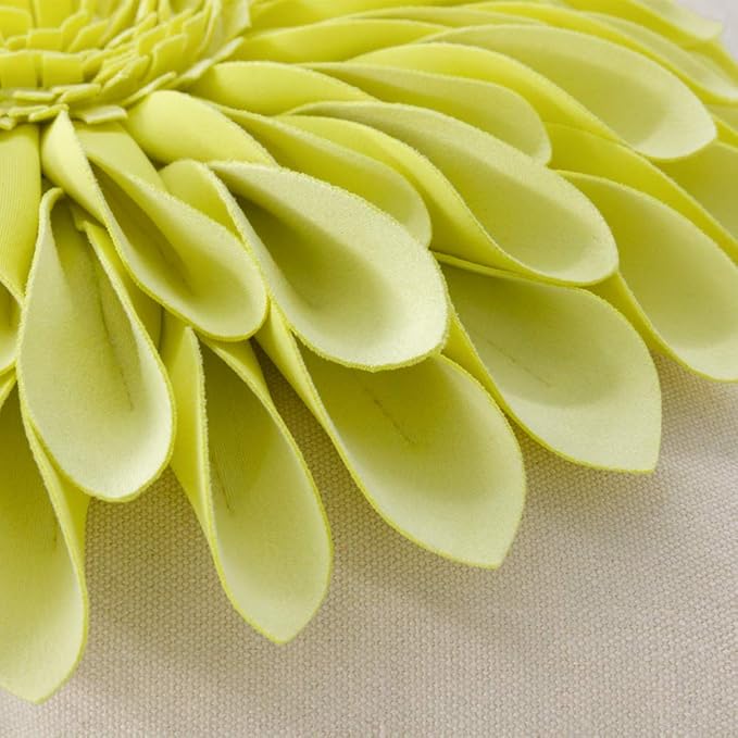 OiseauVoler Summer Throw Pillow Covers Decorative 3D Sunflowers Cushion Covers Handmade Pillowcases for Couch Bed Living Room Home Decor 18x18 Inches Lemon Yellow