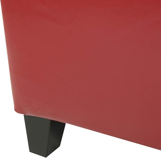 Christopher Knight Home Glouster PU Storage Ottoman, Red 17. 50D x 51. 25W x 16. 25H