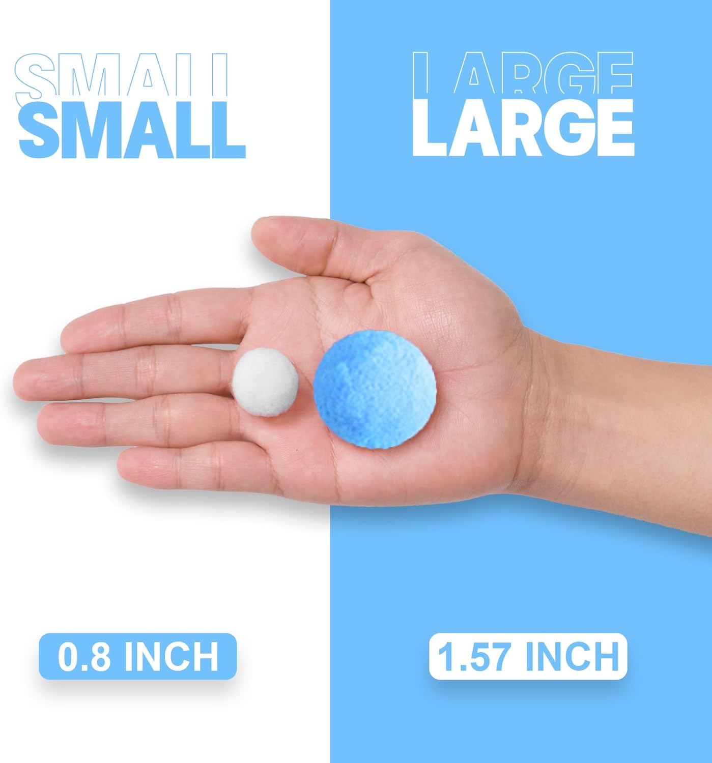 XmasExp Pom Pom Garland Decorations - Large Blue Felt Ball Garland for Mantle, Gender Reveal, Baby Shower, Tree Ornaments and Party Hanging Decor,13 Ft. (Blue, 1.57")