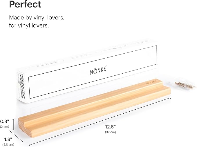 Vinyl Record Shelf - A Display Ledge Made of Solid Wood - A Wall Mount for Your Favorite or Now-Playing Records -This Vinyl Record Holder Fits All Records (Pine)