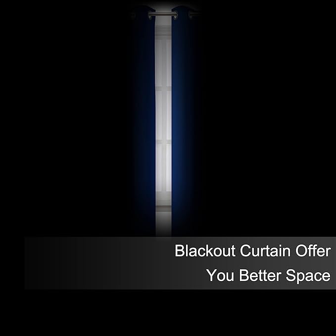 LEMOMO Royal Blue Blackout Curtains 66 x 63 Inch Length/Set of 2 Curtain Panels/Thermal Insulated Room Darkening Blackout Curtains for Bedroom