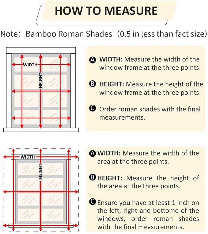 Cordless Bamboo Roman Shades 29x48in, Light Filtering Bamboo Blinds for Indoor Windows, Office, Bathroom and Living Room, Privacy Teak.