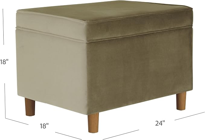 HomePop 24" Dinah Collection Storage Ottoman - Light Sage Green Velvet