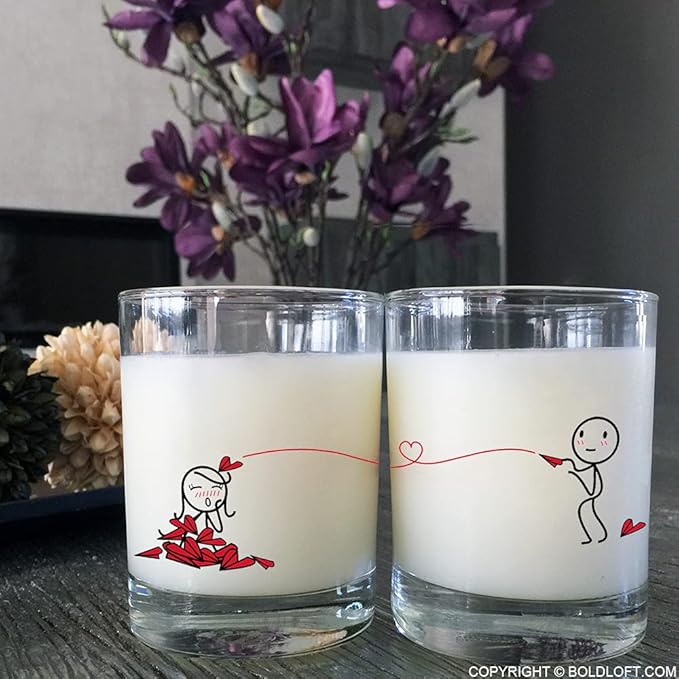 BoldLoft Love Will Find A Way Couple Drinking Glasses-Gifts for Her, Girlfriend, Wife, Romantic Gifts for Anniversary, Valentines, Birthday, His and Hers Home Decor for Couples