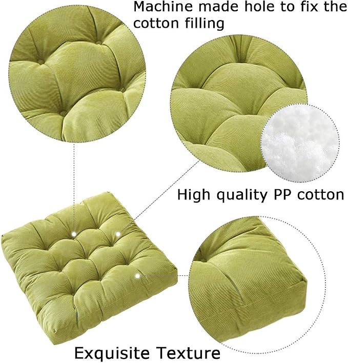 Tiita Outdoor Cushions Square Floor Pillow Thicken Tufted Seat Pad Large Floor Cushion for Yoga Meditation Living Room