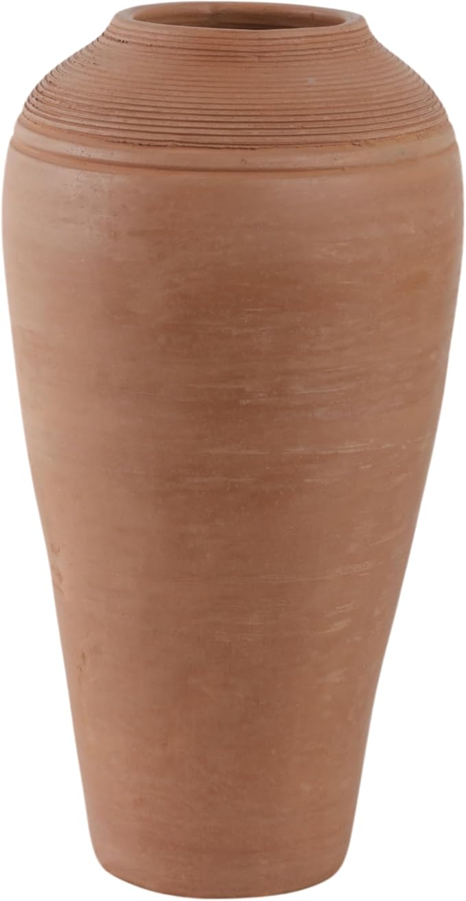Sagebrook Home 16x9 Terracotta Ribbed Floor Vase, Natural
