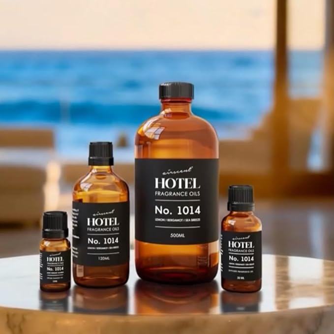 AirScent Hotel Diffuser Oil No. 1014 - The Iconic 5-Star Hotel Coastal Blend - Lemon Bergamot Sea Breeze - 30 mL Fragrance Oil for Ultrasonic and Waterless Diffusers and Crafting