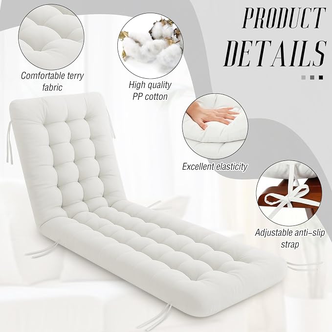 Vercraft Long Floor Cushion Large Floor Cushion with Brushed Cotton 74.8 x 27.5 x 3.15 in Jumbo Lounger Pillow for Outdoor Indoor Bay Window Meditation Yoga Reading Sleeping(1 Pc,White)