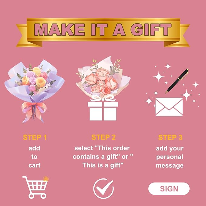 Preserved Flowers Bouquet with Bear&Photo Clip,Last 1-3 Years,4 Real Roses,Flowers for Delivery Prime,Valentine,Mother's day,Anniversary,Birthday Gifts for Grandma Mom Wife Daughter Women Her,Pink