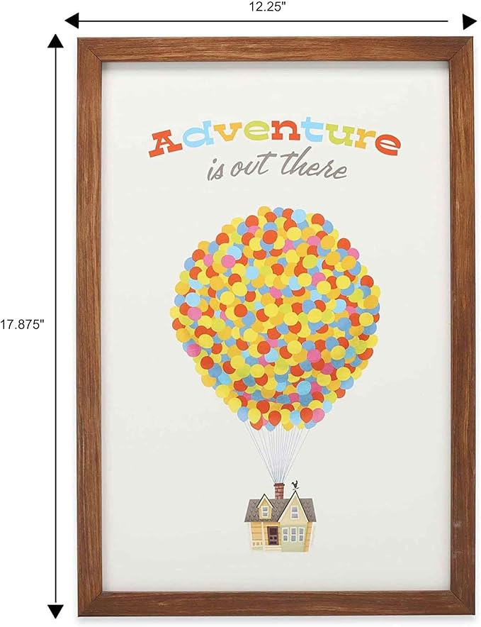 Disney Pixar Up Adventure is Out There Framed Wood Wall Decor - Cute Up Movie Wall Art With Inspiring Quote