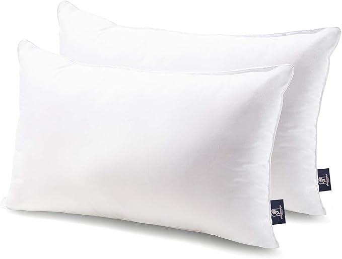 Phantoscope 12 x 20 Pillow Inserts - Throw Pillow Inserts with 100% Cotton Cover - Square Forms Microfiber Lumbar Pillow Sham Stuffer - Couch Cushion Pillows 12" x 20", 2 Count (Pack of 1)
