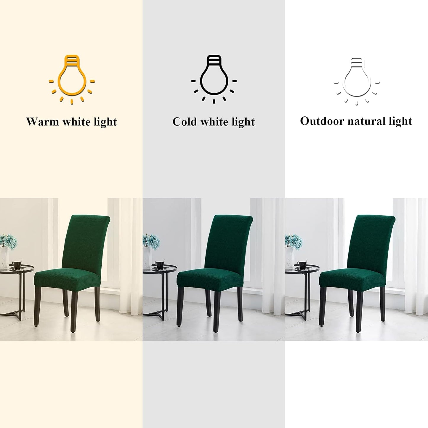 Joccun Chair Covers for Dining Room Set of 8, Dining Chair Slipcovers Stretch Dining Room Chair Covers Seat Protector,Washable Parsons Chair Cover for Home,Hotel,Banquet(Hunter,8 Pack)