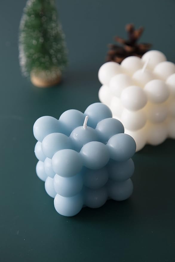 Bubble Candle - Cube Soy Wax Candles, Home Decor Candle, Scented Candle Set 1 Pieces, Home Use and Gifting (Blue) Christmas Gifts