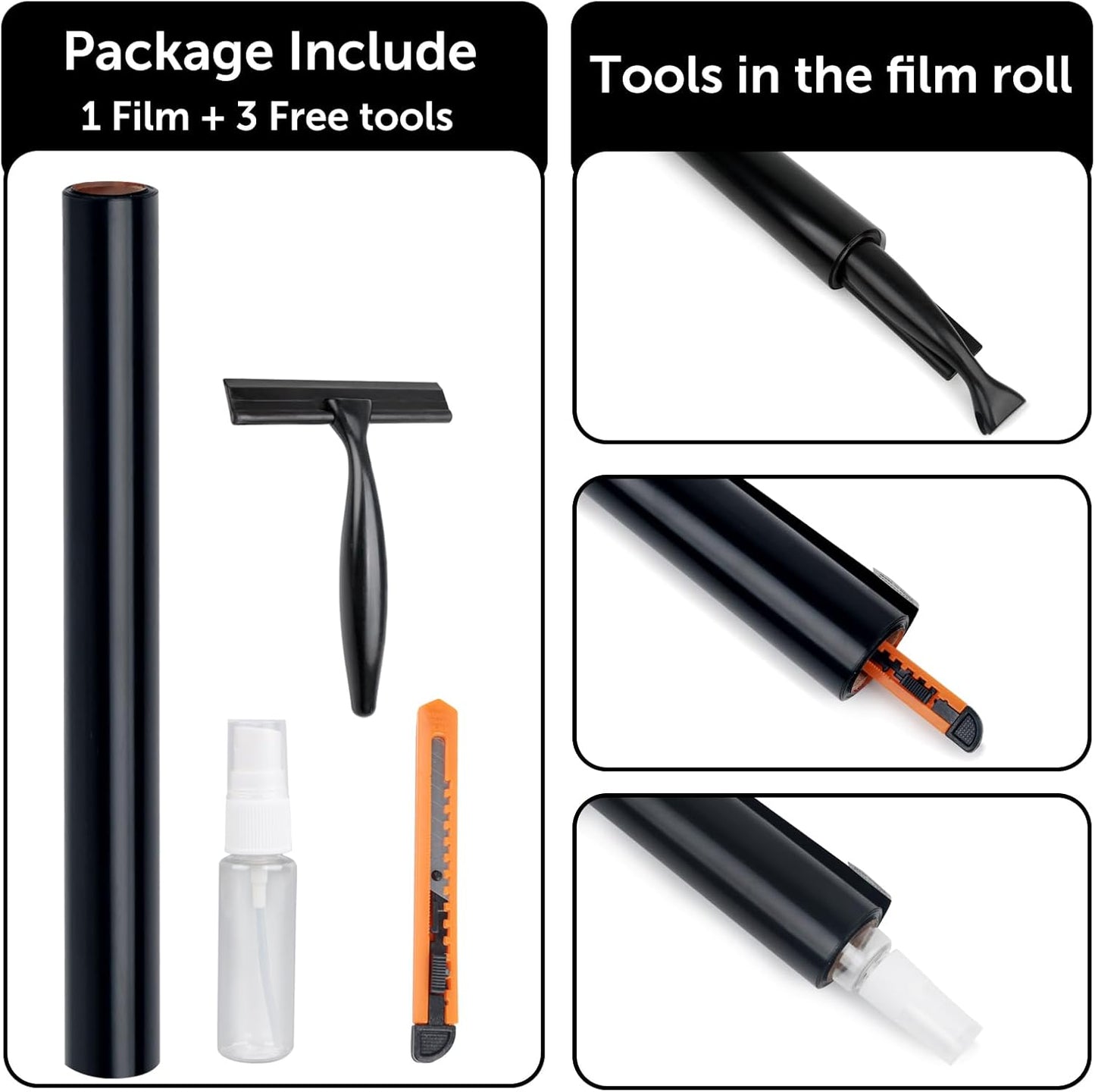 HIDBEA Mirror Blackout Window Film,100% Light Blocking Room Darkening Window Privacy Film,Mirror Glass Window Film Heat Control, Removable Window Cover Tint for Day Sleep (Mirror Black,17.7in x 6.5ft)