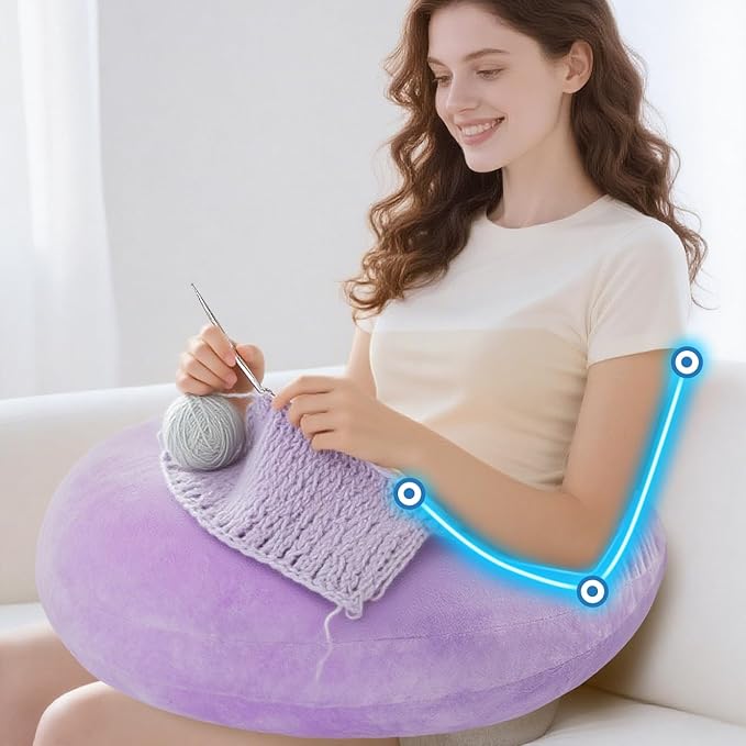 vamorry Gaming Pillow Arm Support Pillow for Bed & Sofa: Ergonomic U-Shaped Lap Pillow with Elbow Rest for Adults & Kids - Reduces Arm Pain & Fatigue During Gaming, Reading, Working & Crocheting