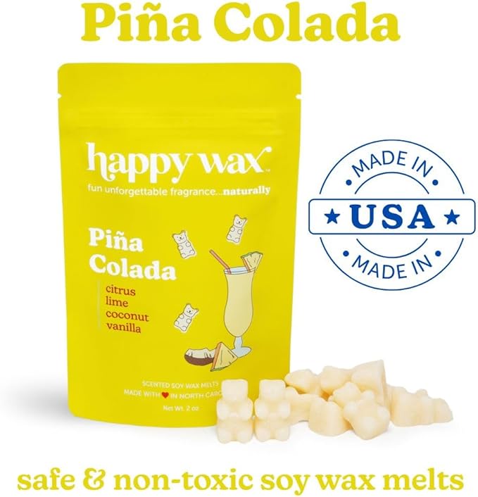 Happy Wax Endless Summer Collection Scented Natural Soy Wax Melts – 6 Total Oz. of Scented Wax Melts, Collection Includes Bronzed Coconut, Coastal Tide and Pina Colada
