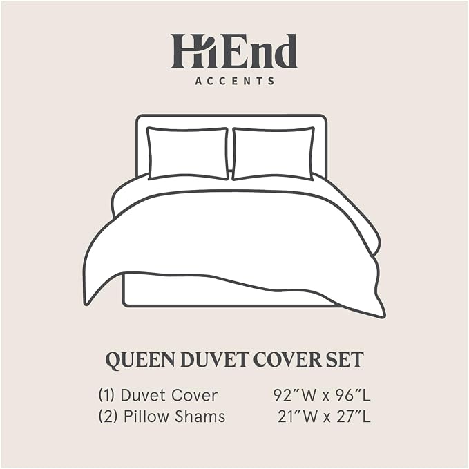 HiEnd Accents Stella Faux Silk Velvet 3 Piece Duvet Cover Set with 2 Pillow Shams, Queen, Slate, Romantic Western Modern Traditional Style Luxury Bedding, 1 Comforter Cover and 2 Pillow Cases