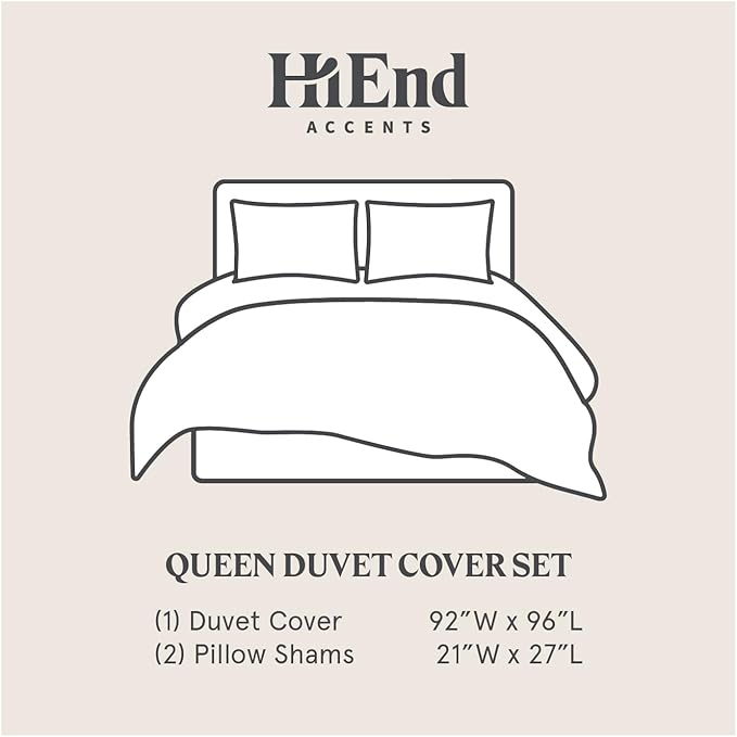 HiEnd Accents Stella Faux Silk Velvet 3 Piece Duvet Cover Set with 2 Pillow Shams, Queen, Midnight Blue, Western Modern Traditional Style Bedding, 1 Comforter Cover and 2 Pillow Cases