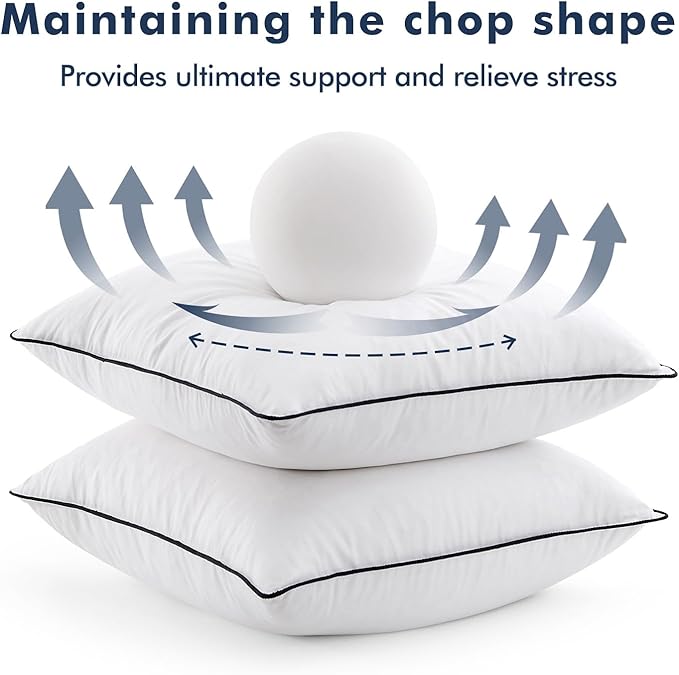 MIULEE Goose Feather Down 18x18 Pillow Insert Set of 2 with 100% Down-Proof Cotton Cover, Soft Fluffy Decorative Pillow for Sofa Bed Couch Living Room White