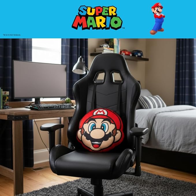 Nintendo Super Mario Gaming Bedding Super Soft Plush Decorative Pillow, One Size, (Officially Licensed Product) by Franco