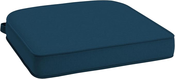 Arden 20x19 Luxury Foam Outdoor Double Welted Round Back Seat Cushion, Made with PROFOAM, Performance Fabric, Rain-Proof, Fade Resistant, Classic Navy Woven Solid