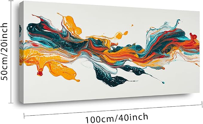 Ggaafet Colorful Abstract Wall Art for Bedroom Canvas Painting Prints Pigment Liquid Art Deco Modern Artwork Office Family Room Decor