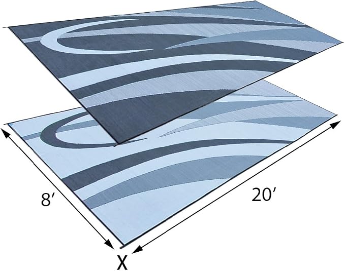 Stylish Camping Ming's Mark 142.153 GC1 Black/Silver 8' x 20' Graphic Mat