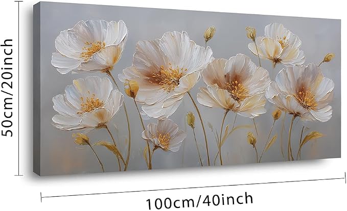 Ggaafet Yellow Flowers Wall Art for Bedroom Canvas Oil Painting Prints Beautiful Floral Blooming Art Deco Pretty Artwork Office Family Dining Room Decor