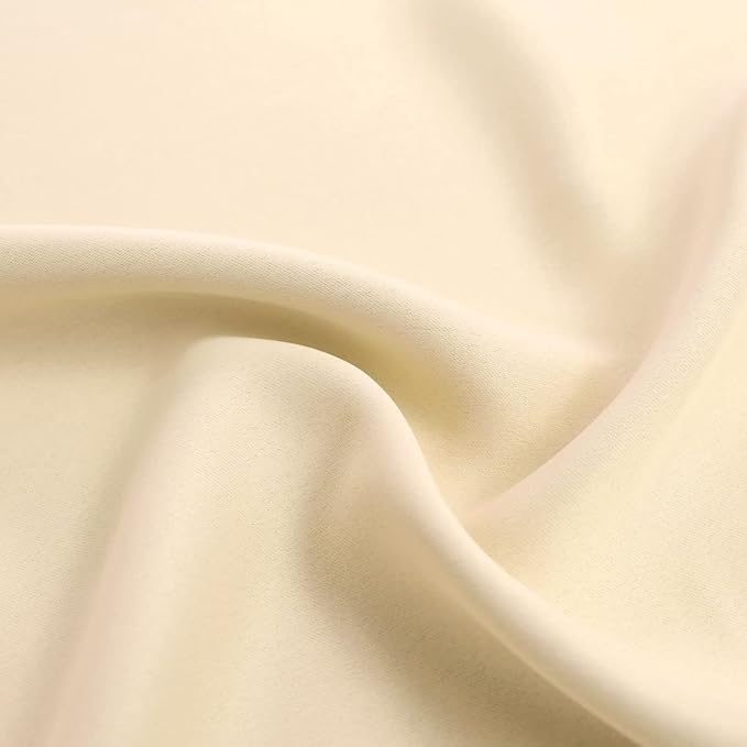 Beige Blackout Curtains 63 Inch Long, Double Layers Light Blocking Crushed Voile Sheer Overlap Drapes for Nursery and Girls Bedroom, Cortinas para sala (W52 x L63, Biscotti Beige, 2 PCs)