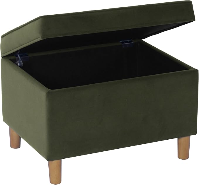 HomePop 24" Dinah Collection Storage Ottoman - Loden Green Velvet