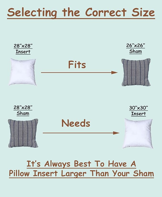 Pillowflex Premium Polyester Throw Pillow Insert - 28x28 - Ultra Soft Square Throw Pillow, Couch Sham, Lumbar, Back, Sofa - Machine Washable - Decorative Accent Form - 1 Soft Pillow