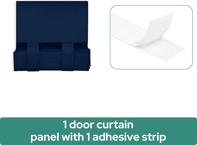 HOMEIDEAS 100% Linen Blackout Sidelight Curtains for Front Door, Side Door Window Curtains, Small Window,Thermal Insulated Covering, 1 Panel, W12 X L68 Inch, Navy