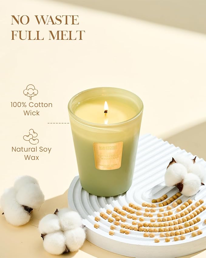 M&SENSE Eucalyptus Cedarwood Soy Candle, 14.1oz, Spa Relax Gift | 60H Slow Burn, Non-Toxic, Forest Calm Candle, Bathtub Relaxation, Meditation, Stress Relief, Home Spa Fragrance