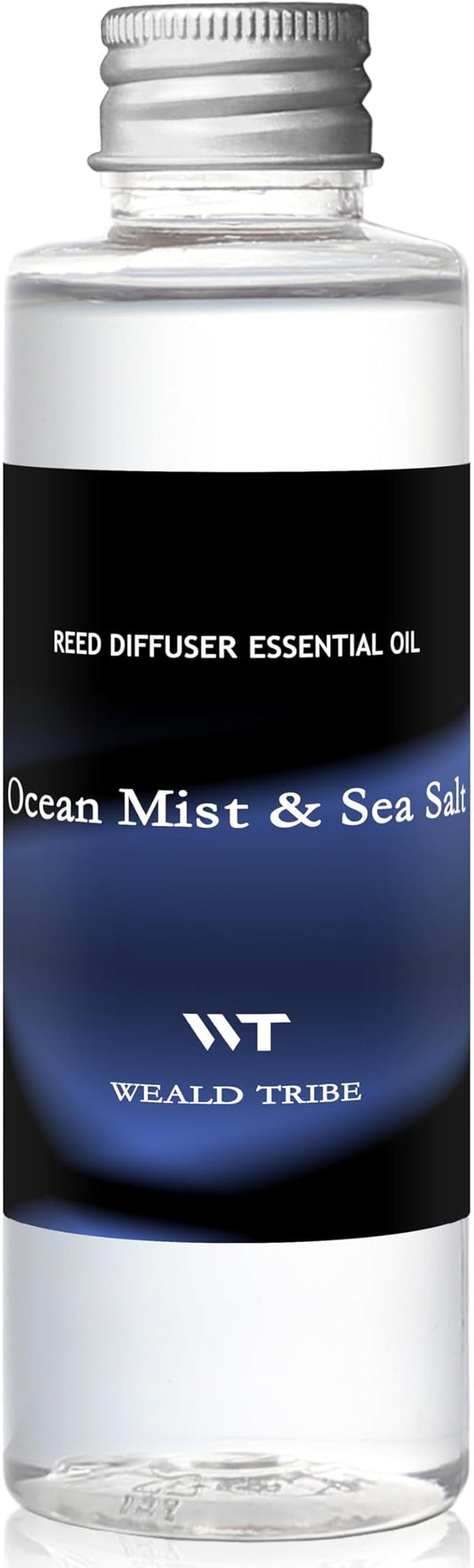 WEALD TRIBE Stick Diffuser Set, Diffuser Oil Refill, Stick Diffuser | Ocean Mist & Sea Salt Scent 4 fl oz(120ml) Home Fragrance Defusers | Scented Essential Oil Diffuser Sets with 6 Sticks