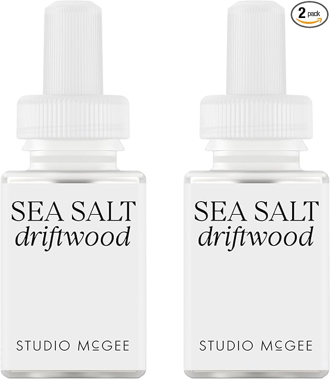 Pura x Studio McGee Home Scent Refill - Smart Air Diffuser - Long-Lasting Luxury Fragrance per Refill - Home Essential - Clean & Safe Diffuser Fragrance - 2 Pack, Sea Salt Driftwood