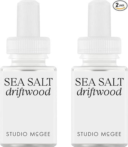 Pura x Studio McGee Home Scent Refill - Smart Air Diffuser - Long-Lasting Luxury Fragrance per Refill - Home Essential - Clean & Safe Diffuser Fragrance - 2 Pack, Sea Salt Driftwood