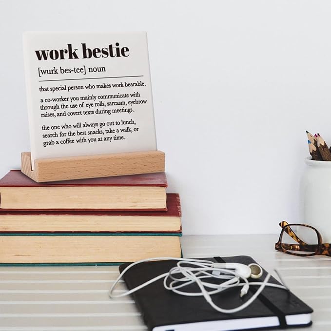 Work Bestie Gifts: Decorative Ceramic Signs for Coworkers & Partners