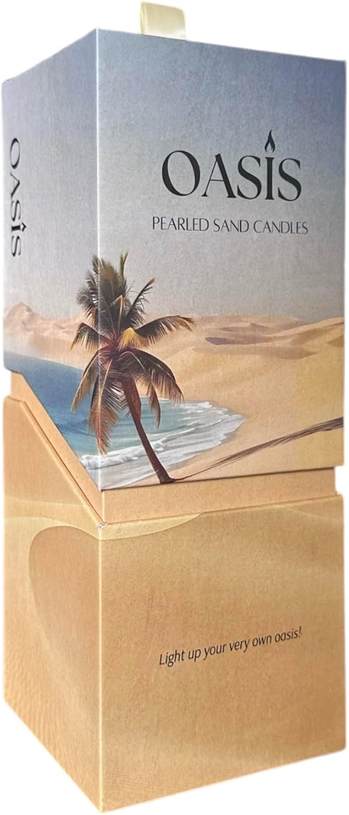 Oasis Pearled Sand Candle - 18oz Sand Wax, Refillable, Scented & Unscented Luxury Candle with 30 Wicks, Up to 120 Hours Burn Time (Sandalwood Vanilla)