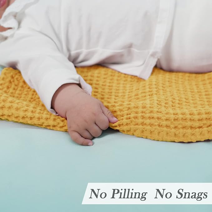 PHF 100% Cotton Waffle Weave Blanket 30"*40", Lightweight Breathable Moisture-Wicking for Spring Summer, Snag Proof Machine Washable, Home Decor Gift - Ginger