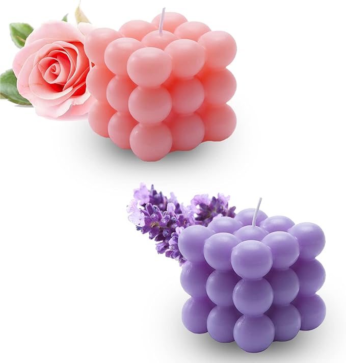 Bubble Candle - Cube Soy Wax Candles, Home Decor Candle, Scented Candle Set 1 Pieces, Home Use and Gifting (Purple) Christmas Gifts