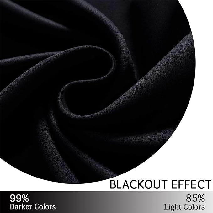 Yakamok Blackout Curtains for Bedroom, Room Darkening Thermal Insulated Grommet Window Drapes for Living Room, 38W x 45L, Set of 2