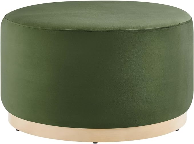 Modway Large 29" Round Performance Velvet Upholstered Upholstered Ottoman