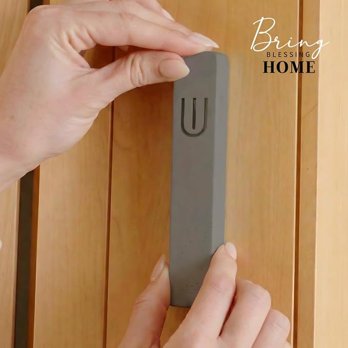 SURI Mezuzah for Door with Scroll – 7 Inch Modern Mezuzah Case with Non Kosher Scroll Included, Fits up to 6” Scroll, Easy Adhesive Installation, Gift Box Included