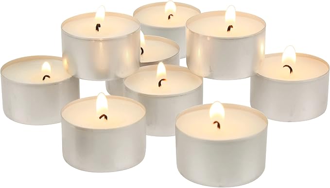 Stonebriar Unscented Long Burning White Tealight Candles, Bulk Pack, 6-7 Hour Burn Time, Smokeless Tealights for Parties, Weddings, Home, 200 Count