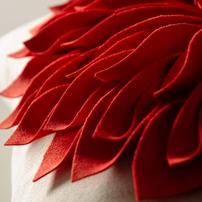 OiseauVoler Decorative 3D Sunflower Throw Pillow Covers Handmade Accent Pillowcases Cushion Covers for Home Sofa Car Bed Room Decor 18 x 18 Inch Reddish Orange